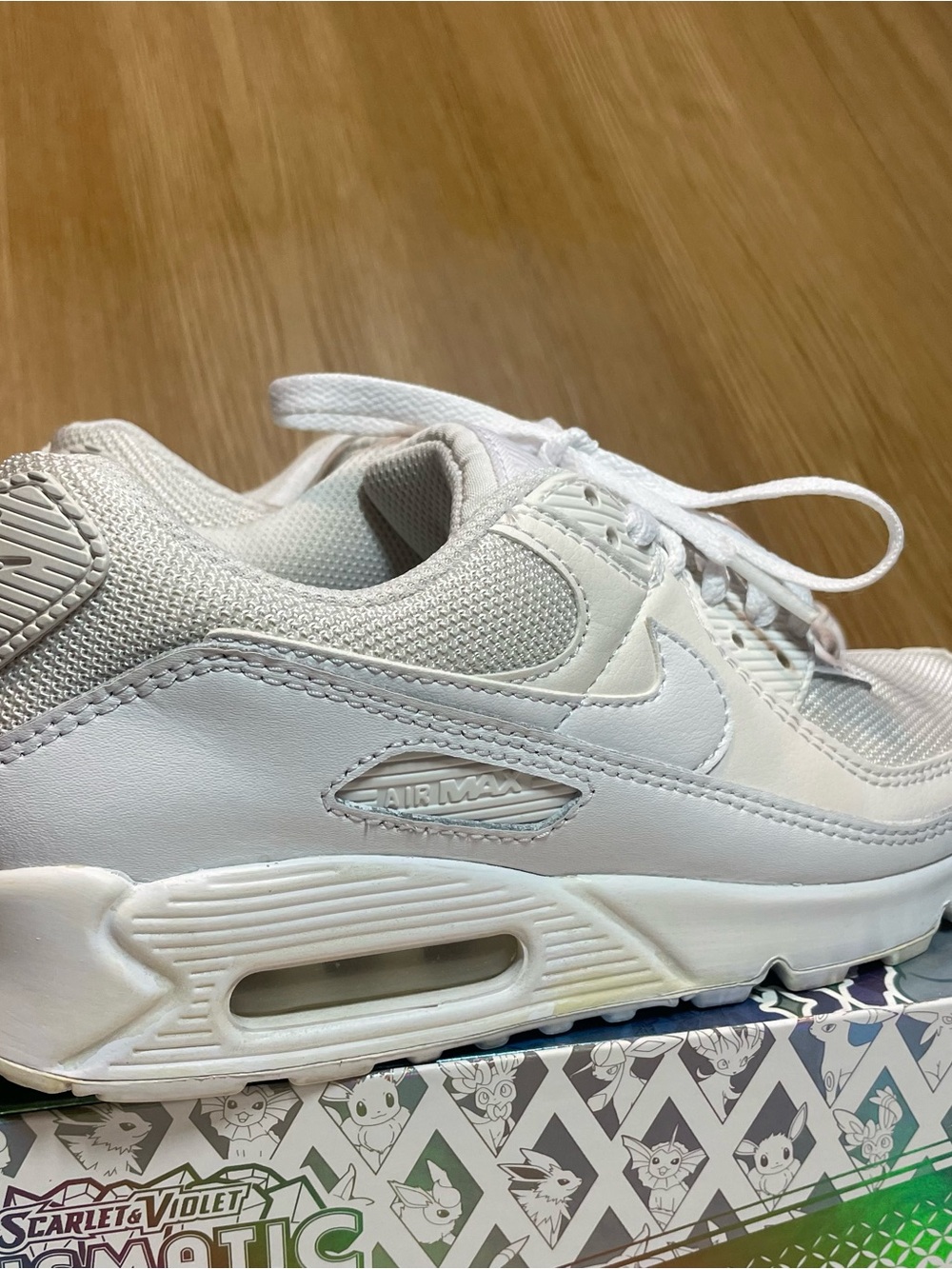 Nike Air Max 90 Triple White Sneakers Women Size 8 Low Top Shoes CQ2560-100 - Picture 5 of 13
